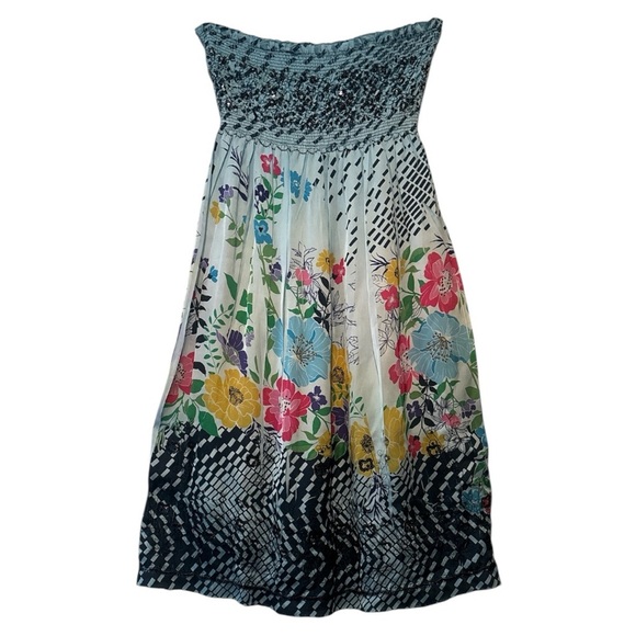 Lapis Blue and Yellow Floral Maxi Dress - Picture 5 of 6